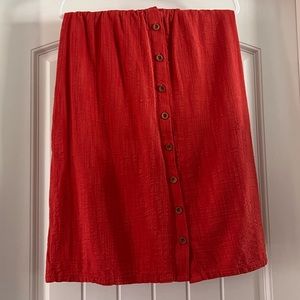 #154 Paper Crane MIDI Skirt Orange Small